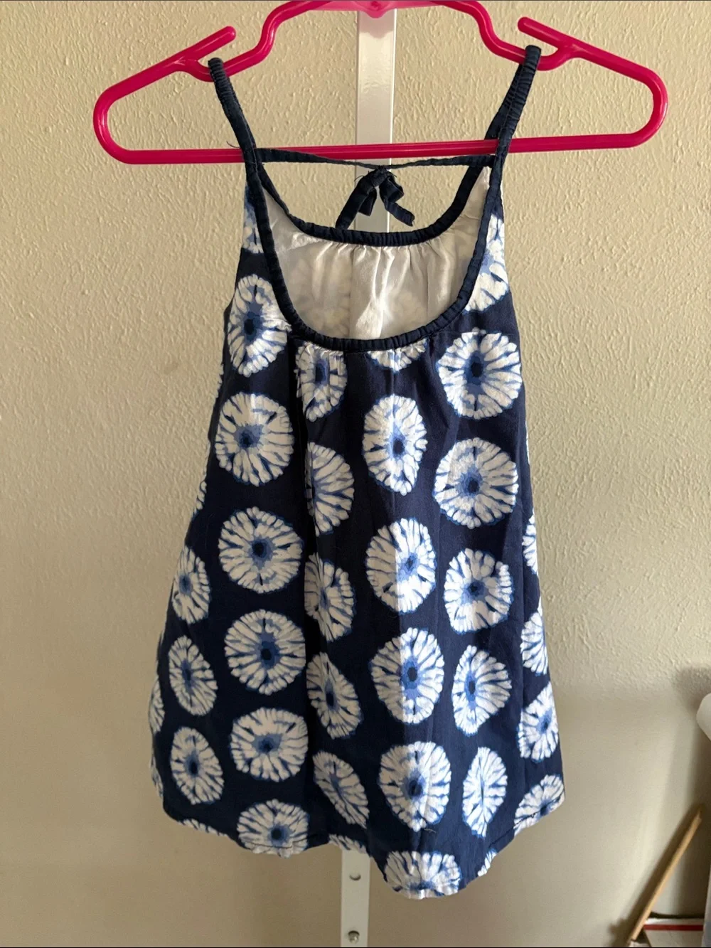 Blue and White Tie-Dye Circle Dress with Back Tie Childs 2T